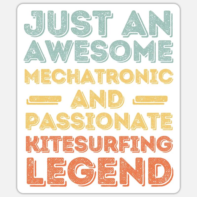Mechatronics Technician Kitesurfing retro Sticker size S (10 x 10 cm)