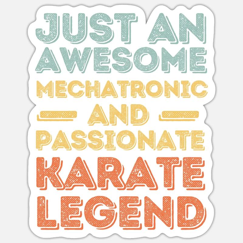 Mechatronics Technician Karate retro Sticker size S (10 x 10 cm)