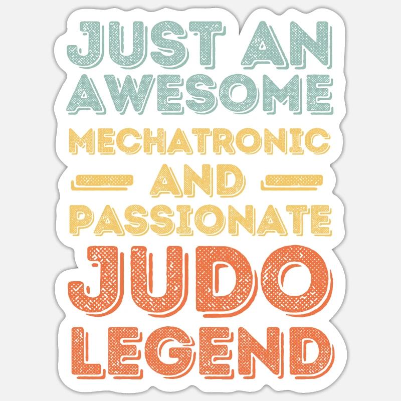 Mechatronics Technician Judo retro Sticker size S (10 x 10 cm)