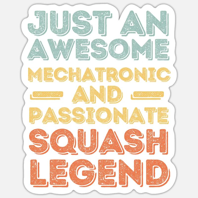 Mechatroniker Squash retro Sticker Größe S (10 x 10 cm)