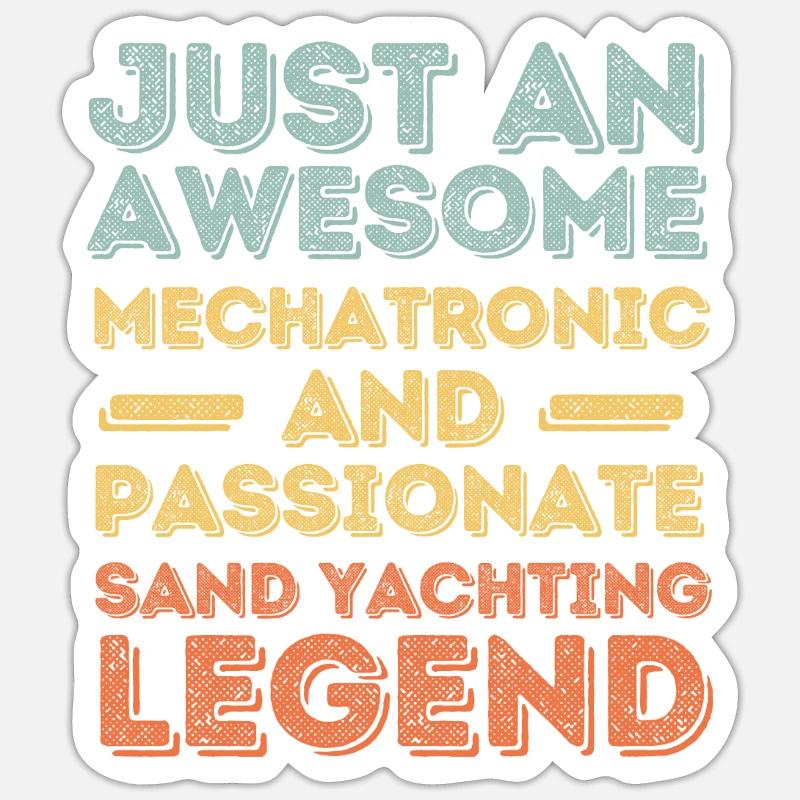 Mechatronics engineer sand sails retro Sticker size S (10 x 10 cm)
