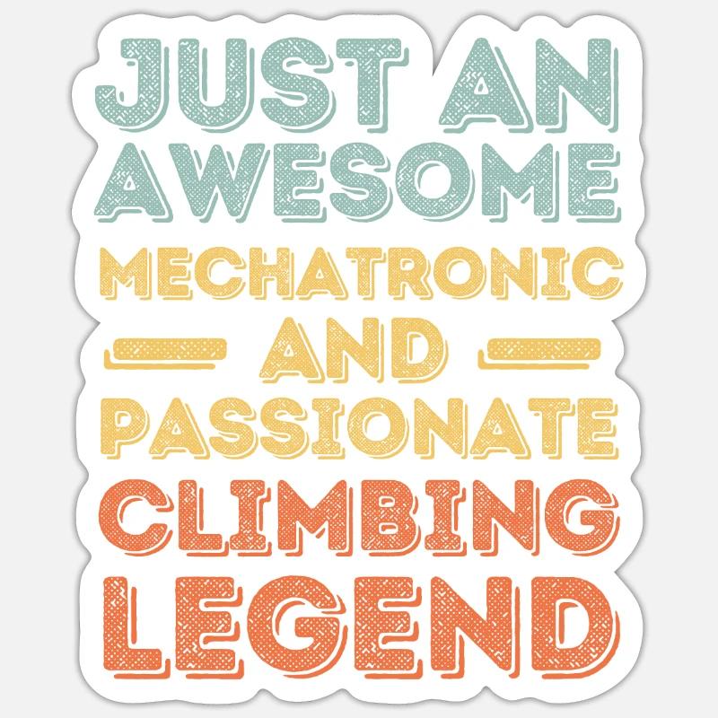 Mechatronics Technician Climbing retro Sticker size S (10 x 10 cm)