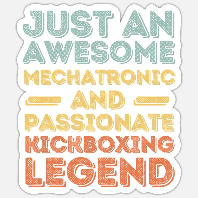 Mechatronics Technician Kickboxing retro - Sticker size S (10 x 10 cm) - white matte