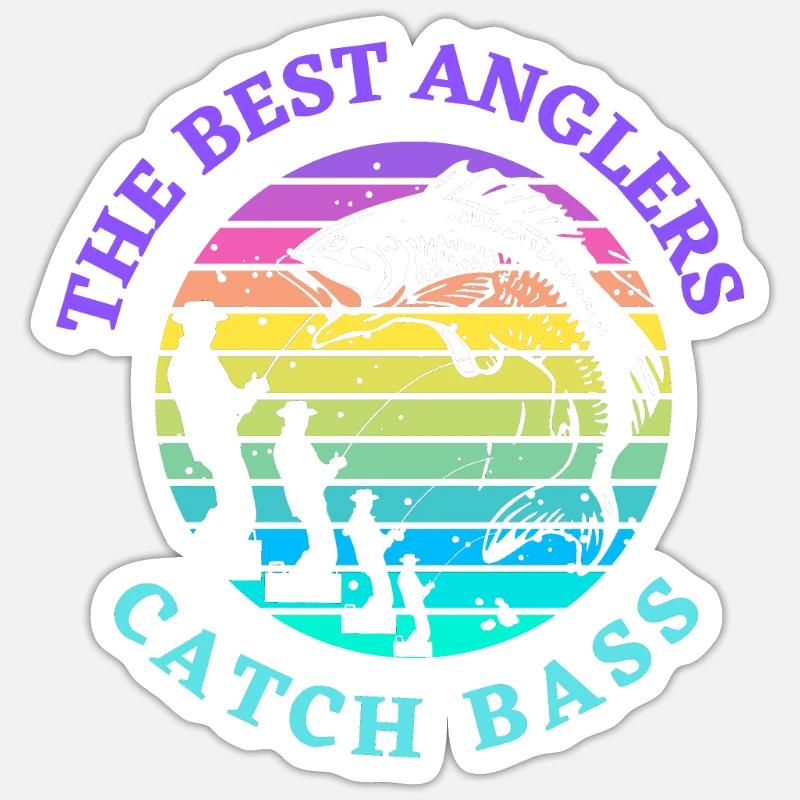 Barschfischen - Sticker Größe S (10 x 10 cm) - Mattweiß