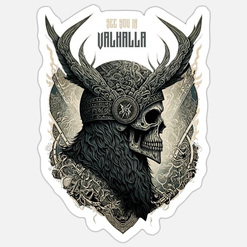 See You in Valhalla - Sticker Größe S (10 x 10 cm) - Mattweiß