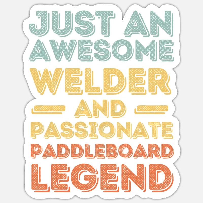Welder Paddleboard retro Sticker size S (10 x 10 cm)