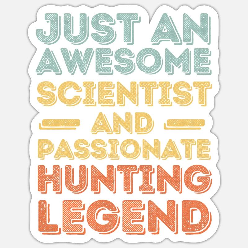 Scientists hunting retro - Sticker size S (10 x 10 cm) - white matte