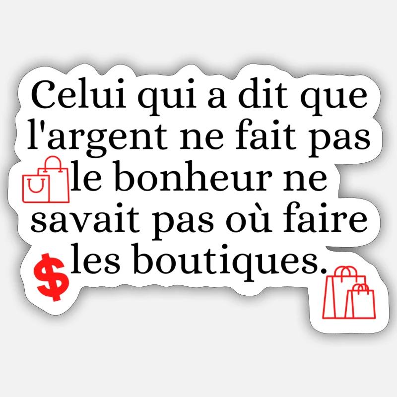 Es lebe das Einkaufen - Sticker Größe S (10 x 10 cm) - Mattweiß