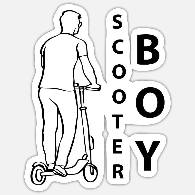 E-Scooter E-Roller Scooter - Sticker Größe S (10 x 10 cm) - Mattweiß