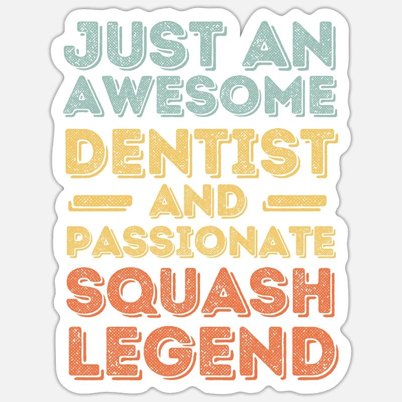 Zahnarzt Squash retro - Sticker Größe S (10 x 10 cm) - Mattweiß