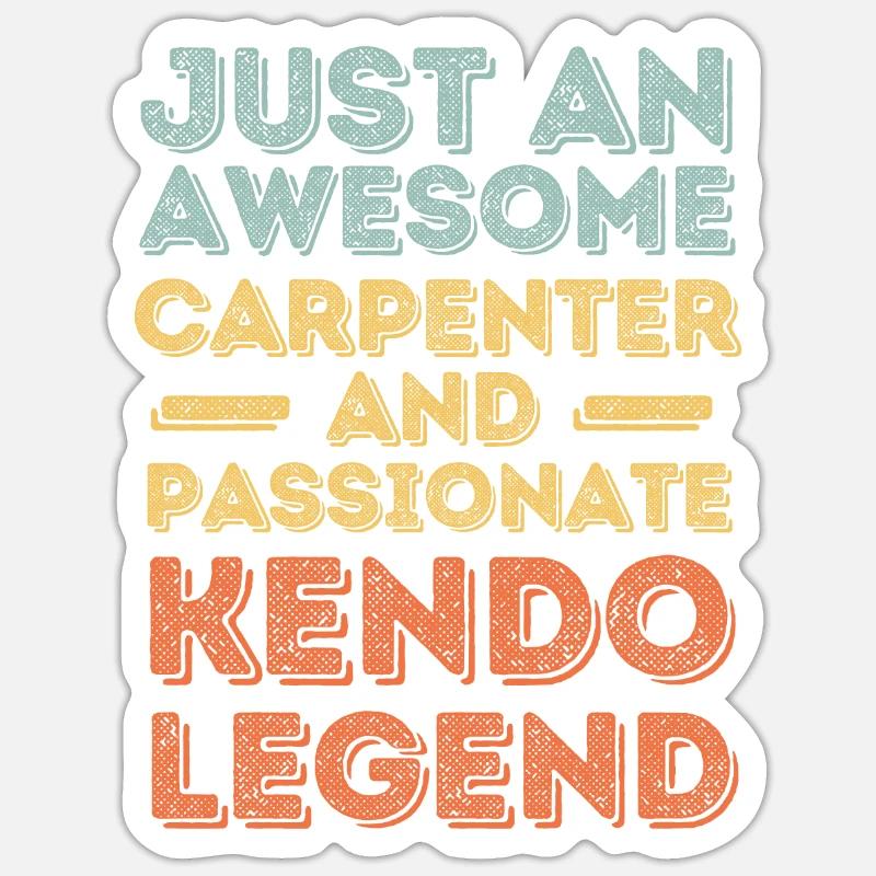 Zimmermann Kendo retro - Sticker Größe S (10 x 10 cm) - Mattweiß