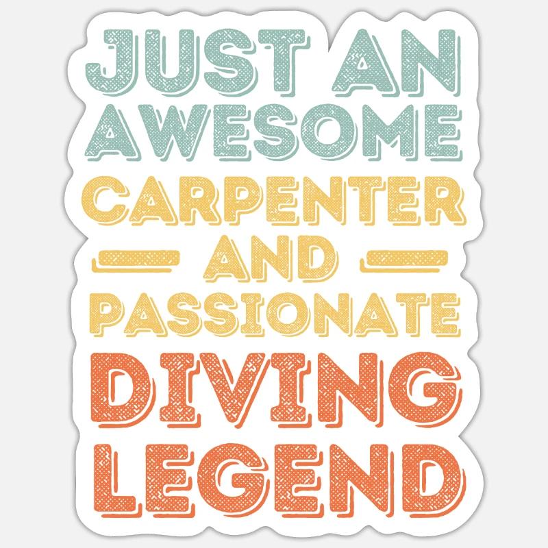 Zimmermann Diving retro - Sticker size S (10 x 10 cm) - white matte