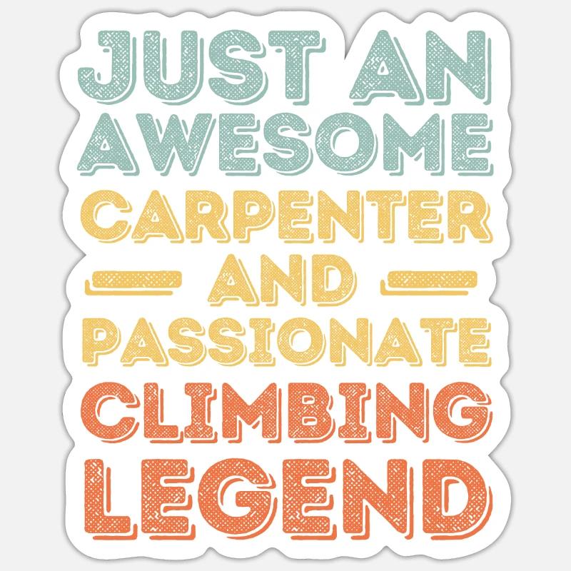 Zimmermann climbing retro - Sticker size S (10 x 10 cm) - white matte