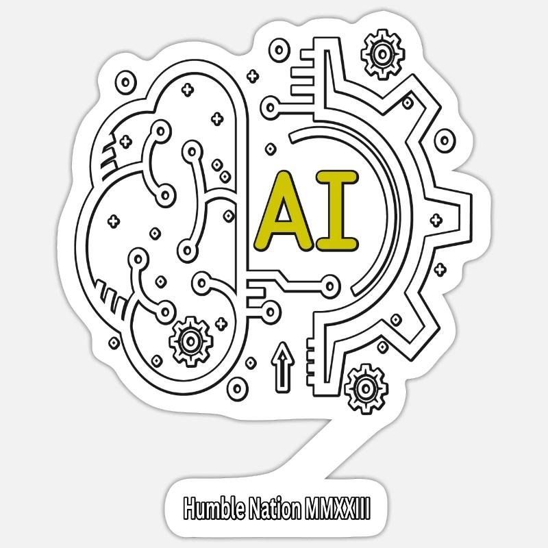 AI future technology - Sticker size S (10 x 10 cm) - white matte