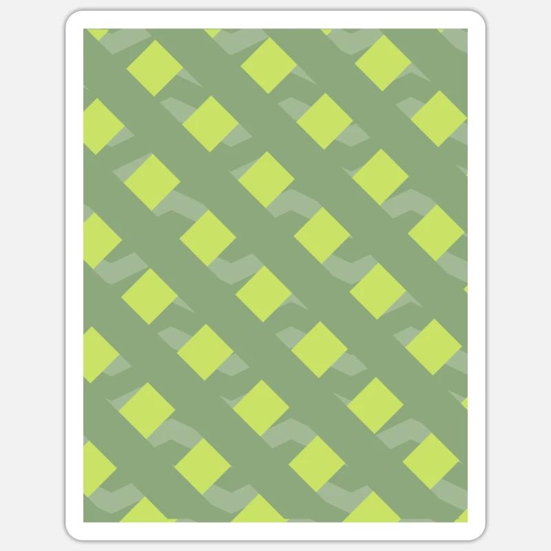 Lignes vertes - Sticker taille S (10 x 10 cm) - blanc mat