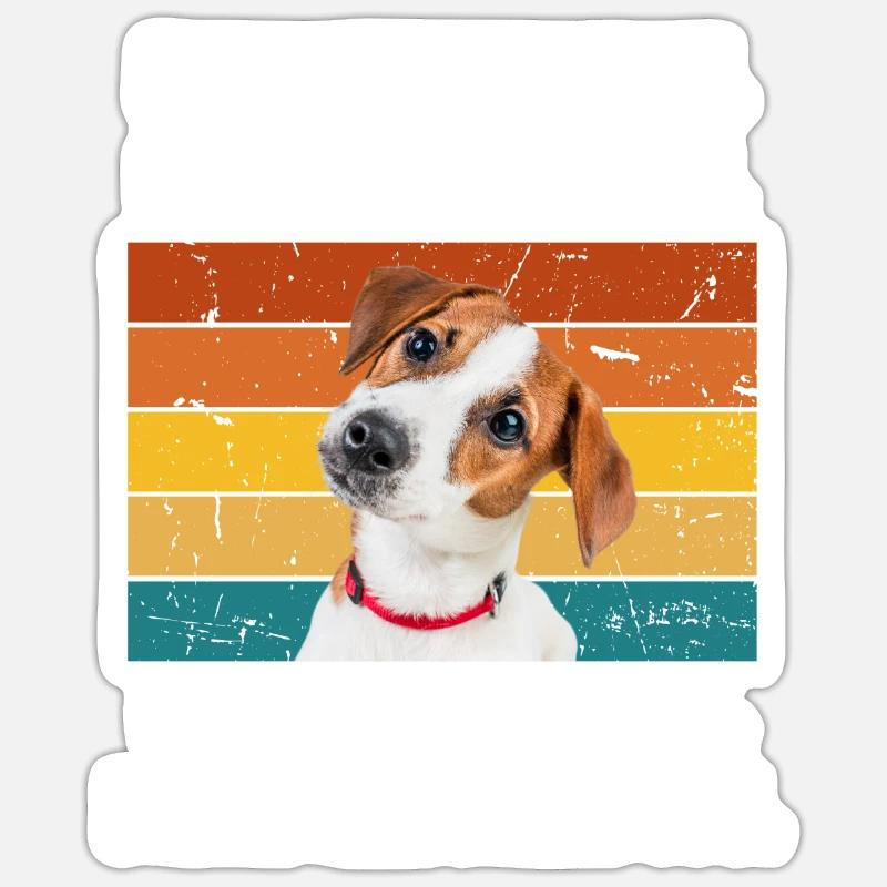 Every Snack You Make. Jack Russel Retro Design - Sticker Größe S (10 x 10 cm) - Mattweiß