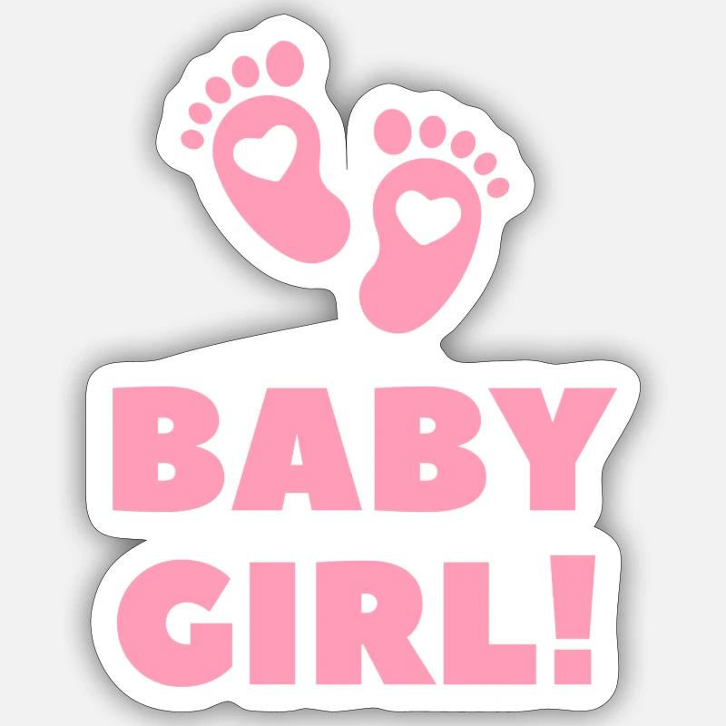Mädchen - Sticker Größe S (10 x 10 cm) - Mattweiß