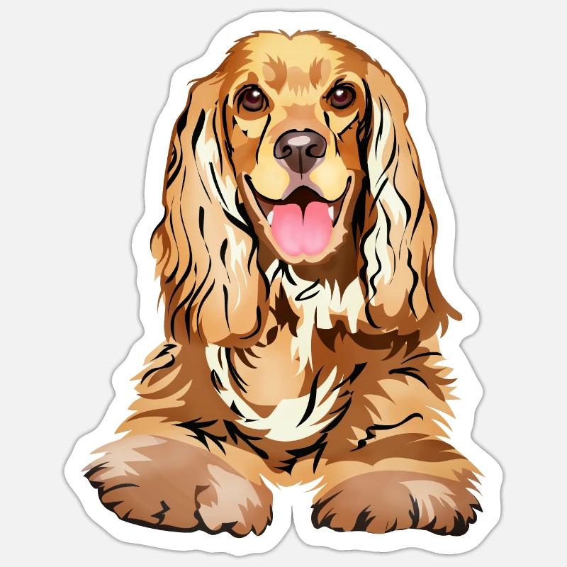 cocker spaniel Sticker taille S (10 x 10 cm)