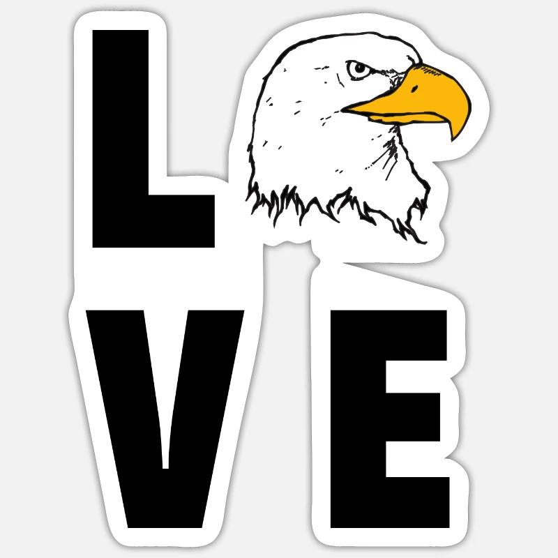 Love Eagle - Sticker size S (10 x 10 cm) - white matte