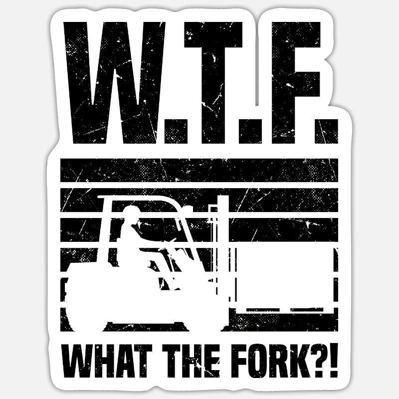 Forklift driver - Sticker size S (10 x 10 cm) - white matte