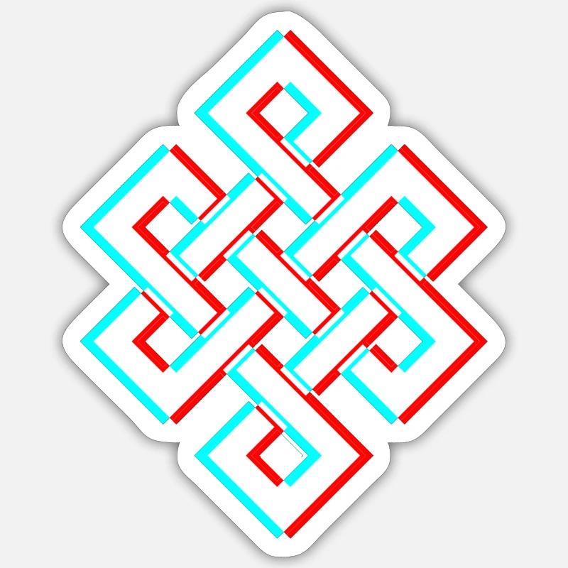 Karma 3D Glitch Anaglyphe - Sticker taille S (10 x 10 cm) - blanc mat