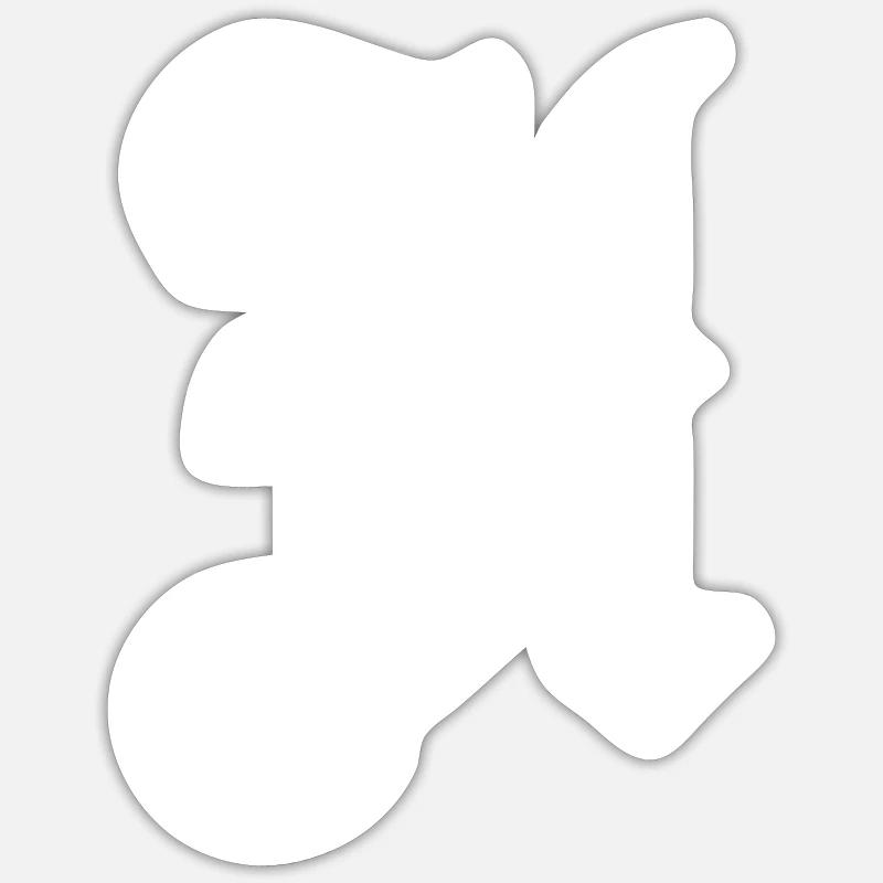Tshirt alphabet initiale U - Sticker taille S (10 x 10 cm) - blanc mat