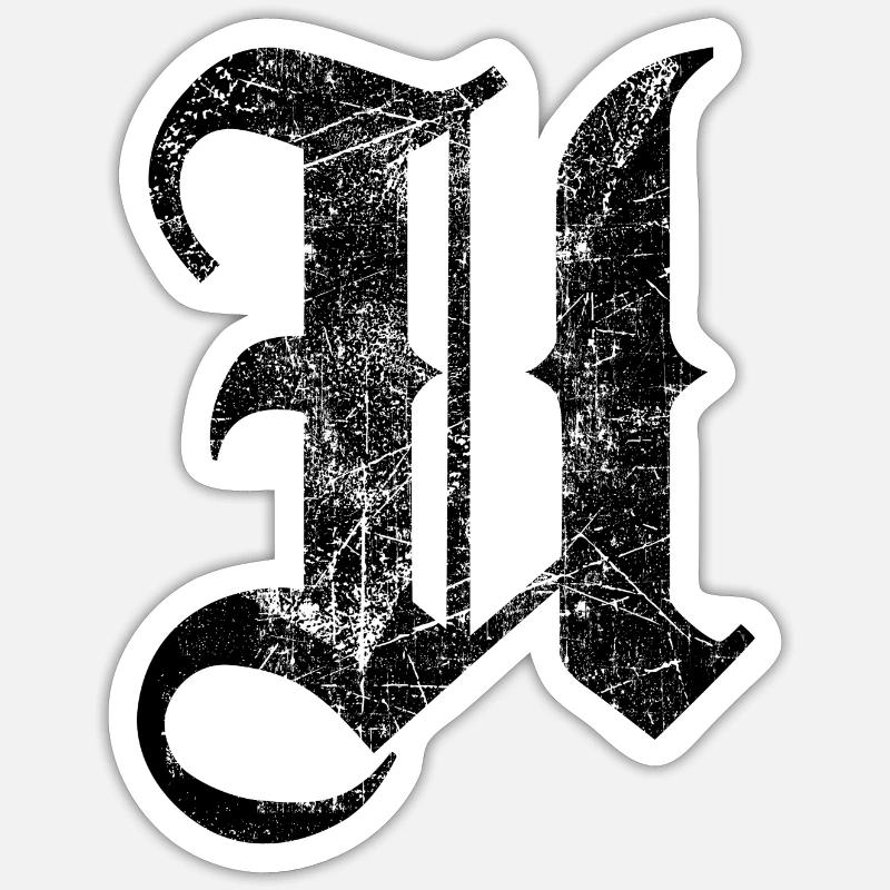 Tshirt alphabet initial U Sticker size S (10 x 10 cm)