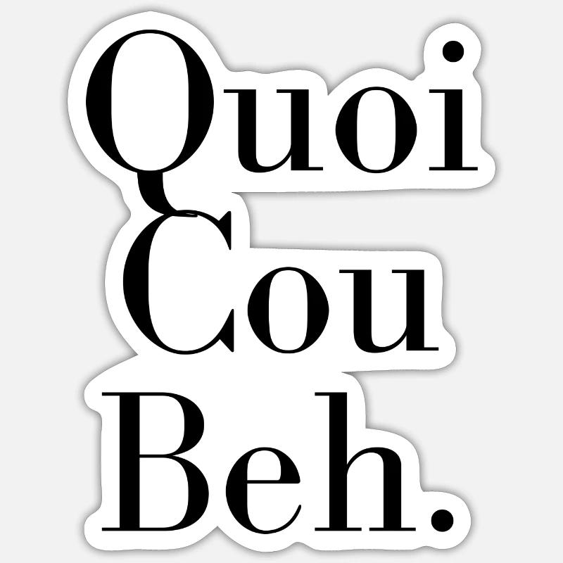 Tshirt quoicoubeh - Sticker taille S (10 x 10 cm) - blanc mat