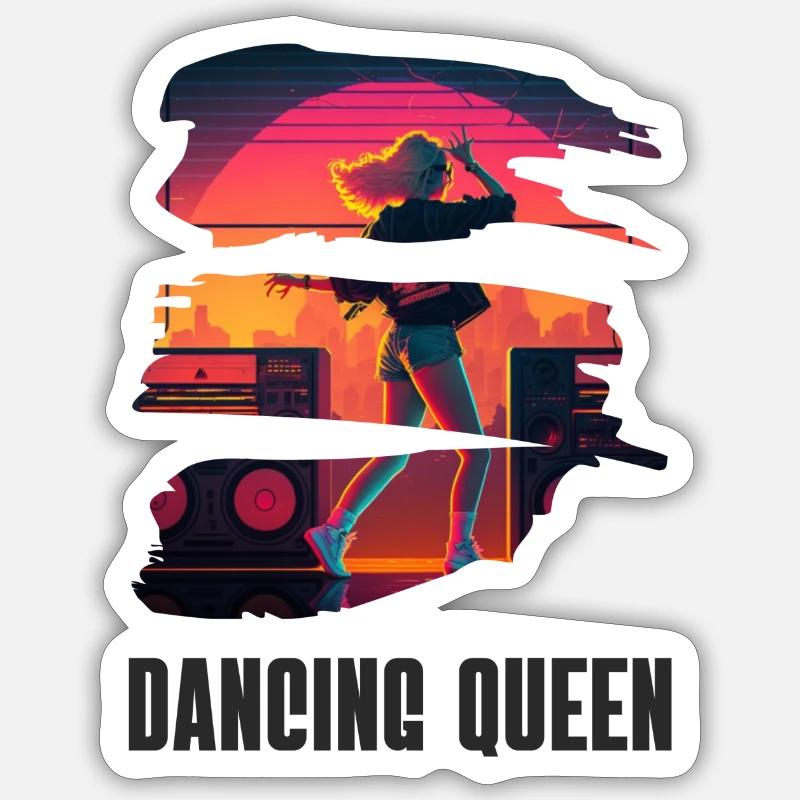 Dancing Queen - Sticker size S (10 x 10 cm) - white matte