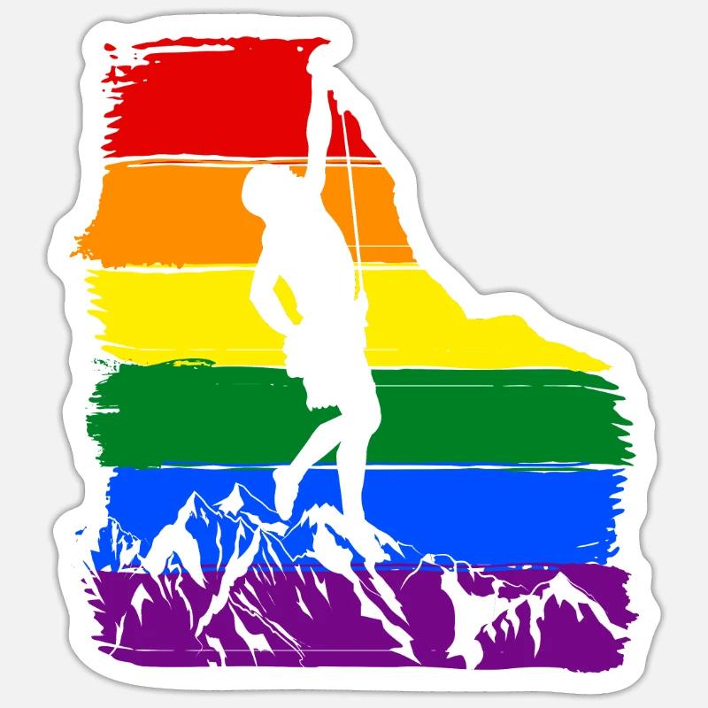 Climbing LGBT Pride - Sticker size S (10 x 10 cm) - white matte