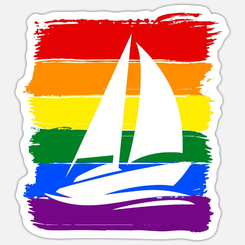 Sailing LGBT Pride Sticker size S (10 x 10 cm)