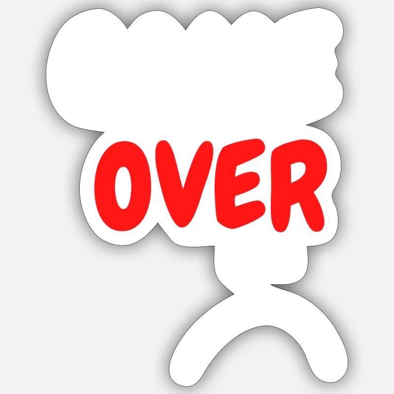 Game Over - Sticker Größe S (10 x 10 cm) - Mattweiß