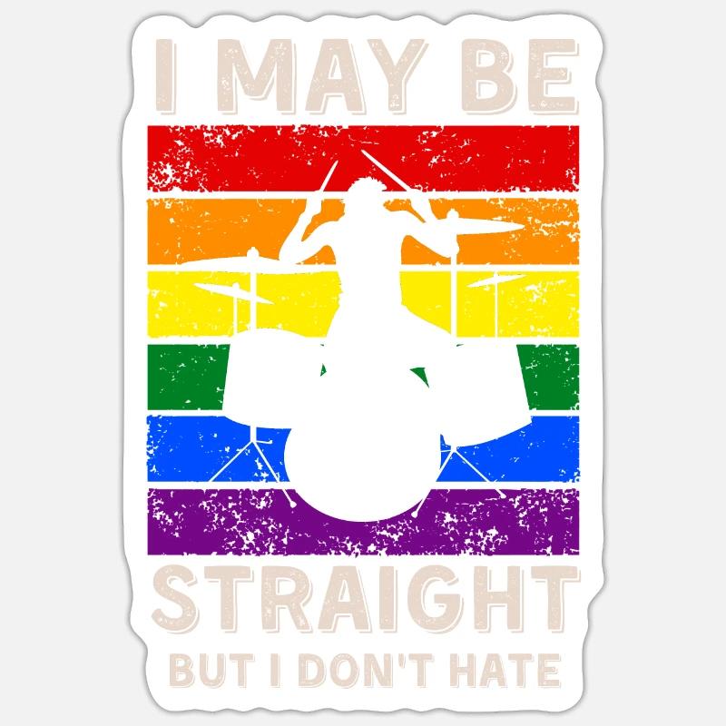 Drumming LGBT Rights - Sticker size S (10 x 10 cm) - white matte