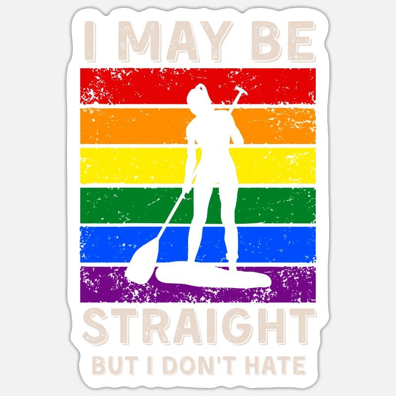 Paddleboard LGBT Rights - Sticker size S (10 x 10 cm) - white matte