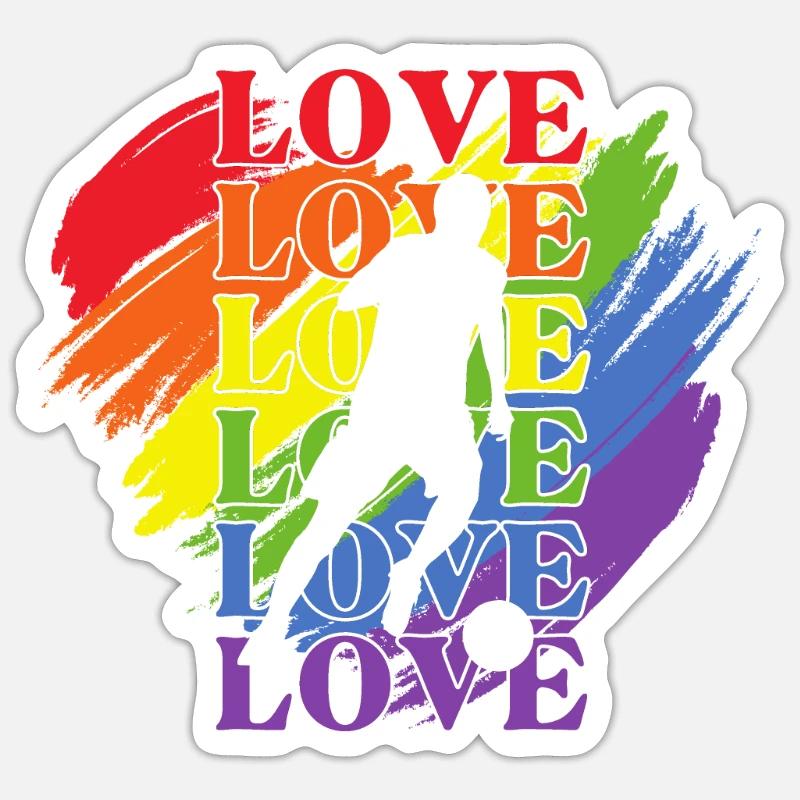 Fußball LGBT Pride - Sticker Größe S (10 x 10 cm) - Mattweiß