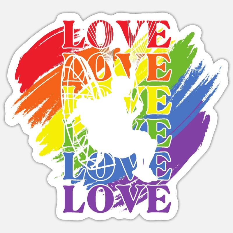 Paramoteur LGBT Pride - Sticker taille S (10 x 10 cm) - blanc mat