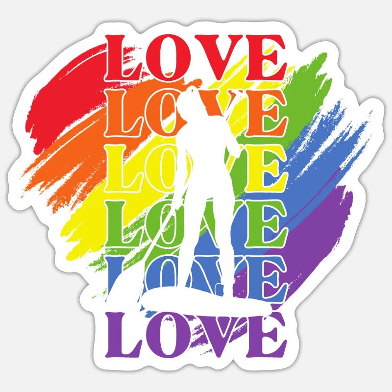 Paddleboard LGBT Pride Sticker size S (10 x 10 cm)