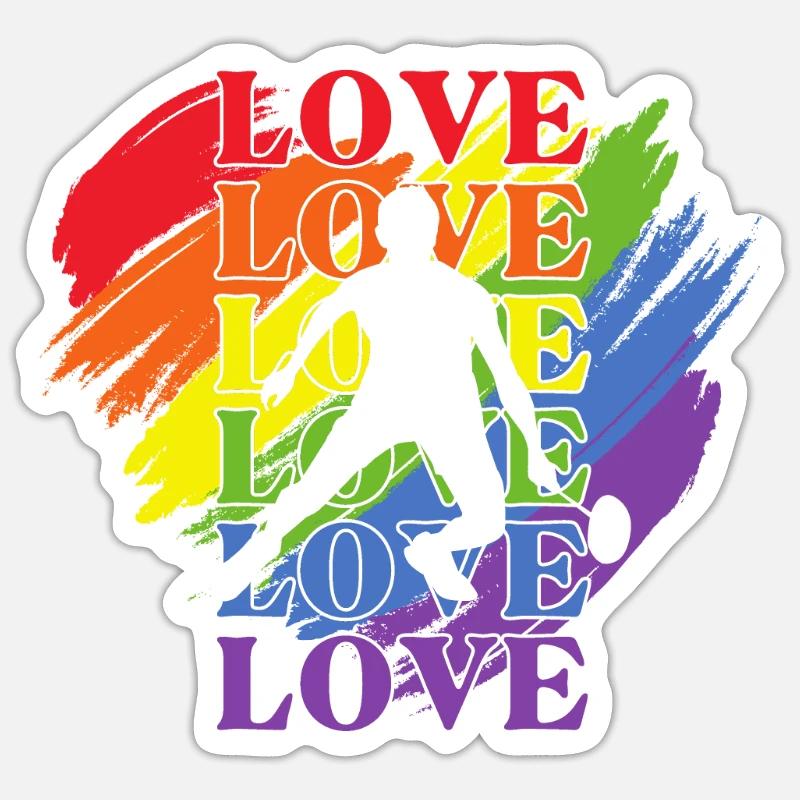 Badminton LGBT Pride - Sticker Größe S (10 x 10 cm) - Mattweiß