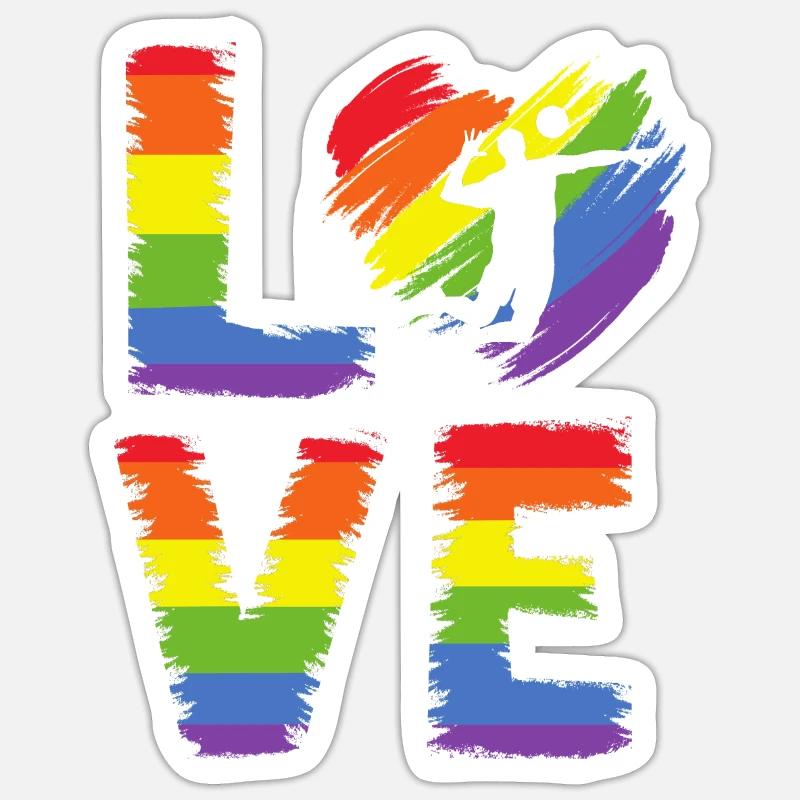 Volleyball LGBT Pride - Sticker size S (10 x 10 cm) - white matte