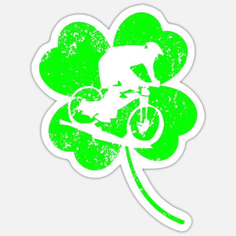 Trèfle de la Saint-Patrick à vélo Sticker taille S (10 x 10 cm)