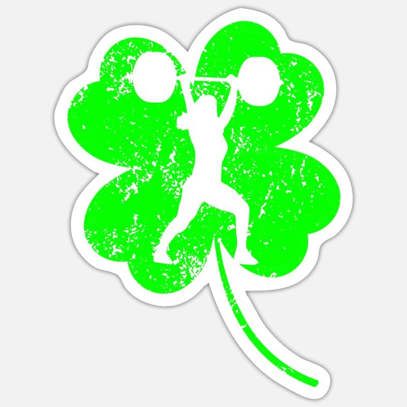Haltérophilie Trèfle de la Saint-Patrick Sticker taille S (10 x 10 cm)