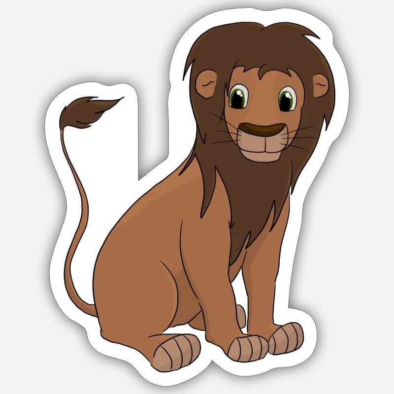 Leo der Löwe - Sticker Größe S (10 x 10 cm) - Mattweiß