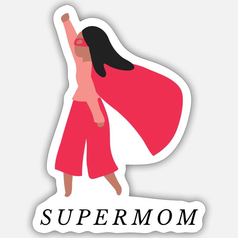 Supermom - Sticker Größe S (10 x 10 cm) - Mattweiß
