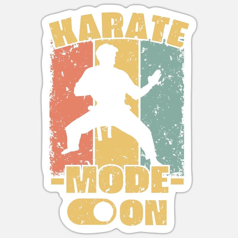 Karate retro - Sticker size S (10 x 10 cm) - white matte