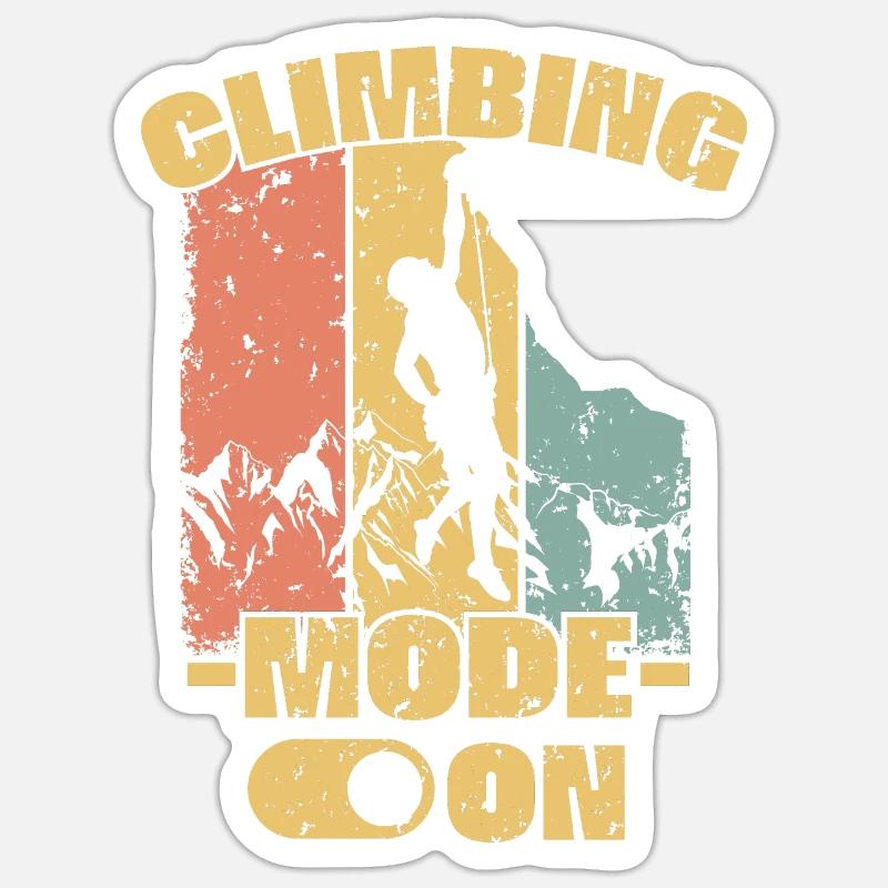 Climbing retro - Sticker size S (10 x 10 cm) - white matte