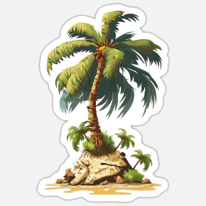 Palier | Conception de t-shirt tropical | Conception de sweat à capuche Sticker taille S (10 x 10 cm)