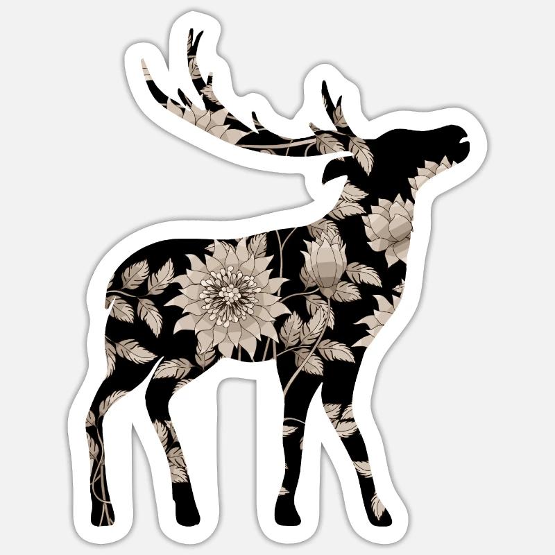 Deer - Sticker size S (10 x 10 cm) - white matte