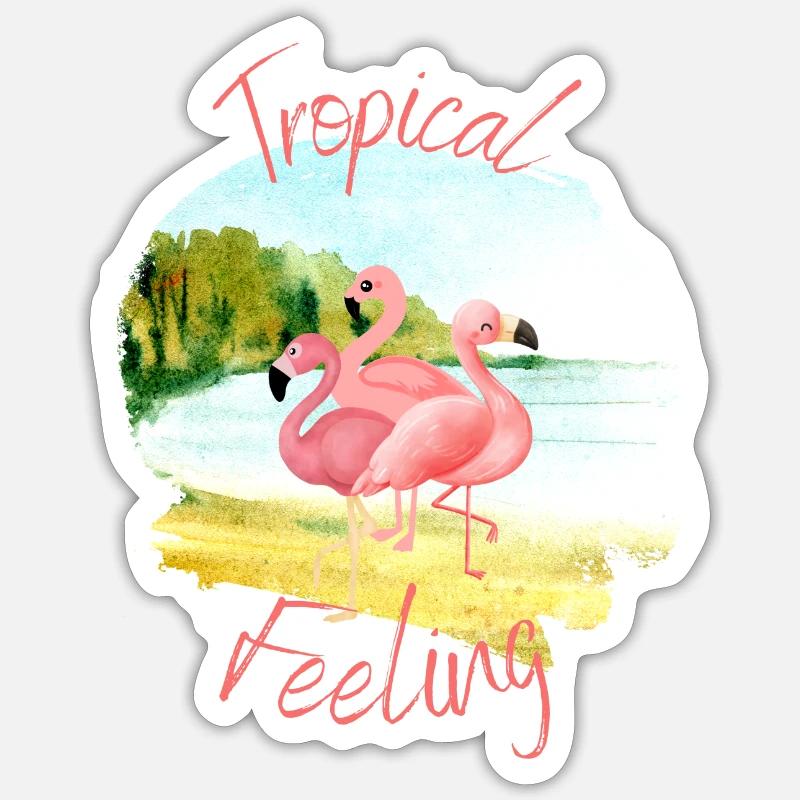 Sensation tropicale - Sticker taille S (10 x 10 cm) - blanc mat
