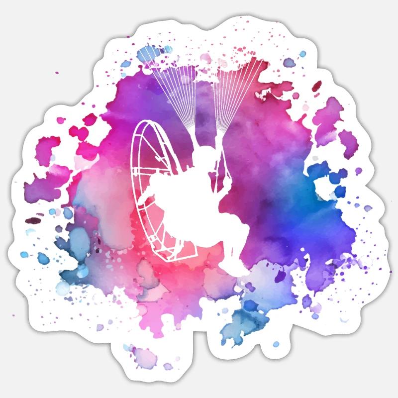 Femmes Paramotoriste Fille - Sticker taille S (10 x 10 cm) - blanc mat