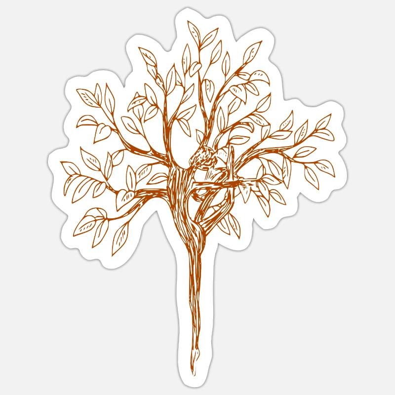DANCE TREE - Sticker size S (10 x 10 cm) - white matte